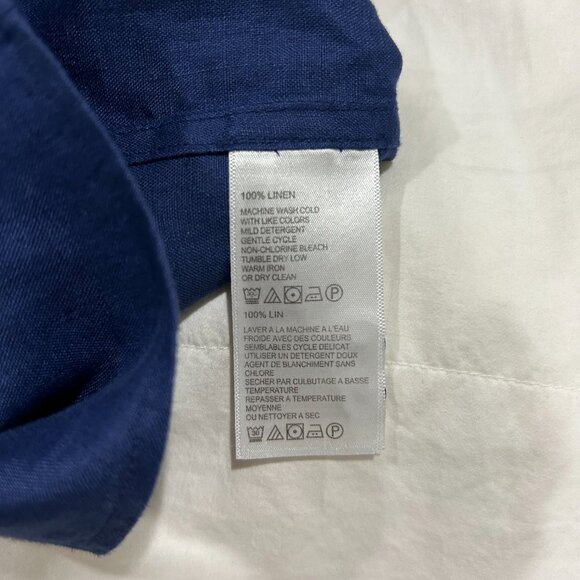 Tommy Bahama Navy Linen button down shirt, Med - Picture 6 of 10